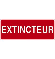 Panneau Extincteur Texte seul lettres blanches sur fond rouge