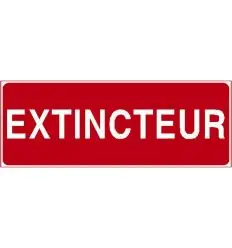 Panneau Extincteur Texte seul lettres blanches sur fond rouge