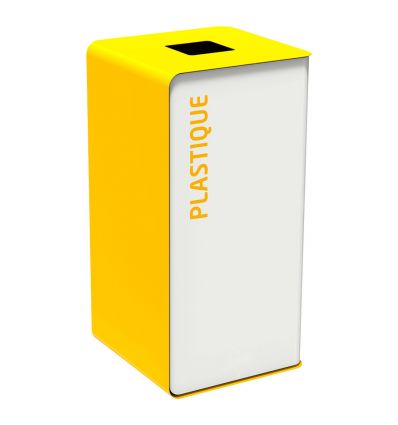 Poubelle de tri sélectif mobile en plastique recyclé 65 l