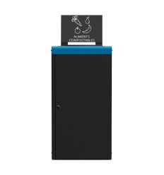 Poubelle gaspillage 65L bleue aliments compostables