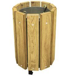 Poubelle ronde en pin autoclave 48 litres
