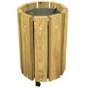 Photo : Poubelle ronde en bois 48 L - Pin traité autoclave - Sans - Sans