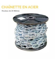Chaînette en acier -Rouleau de 25 mètres - Résistance 65 kg