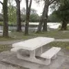 Table de pique en béton à poser Blanc sablé