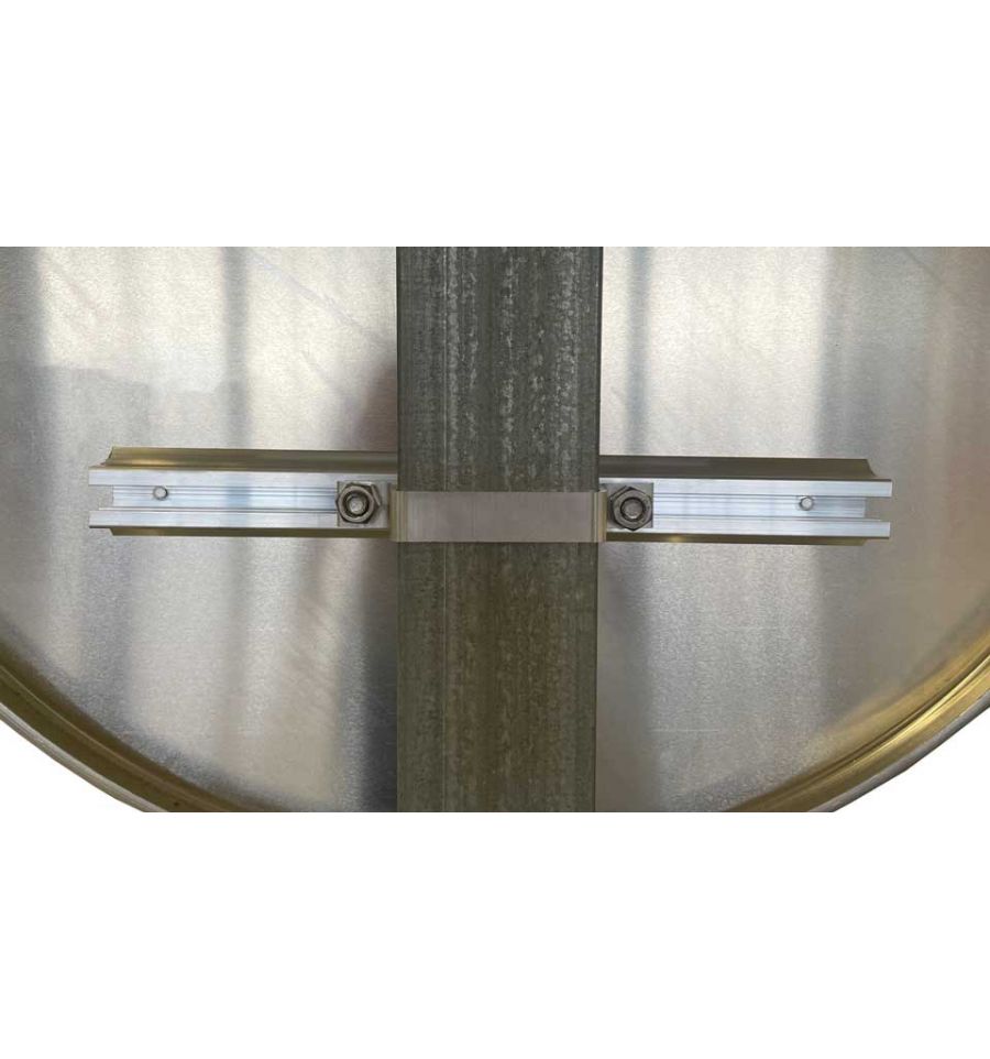 305pua100 - brides de fixation aluminium pour panneaux plats - ronds 51 mm
