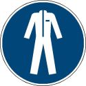 Photo : Pictogramme Port de vêtements de protection obligatoire - M010 Autocollant - ⌀ 100 mm