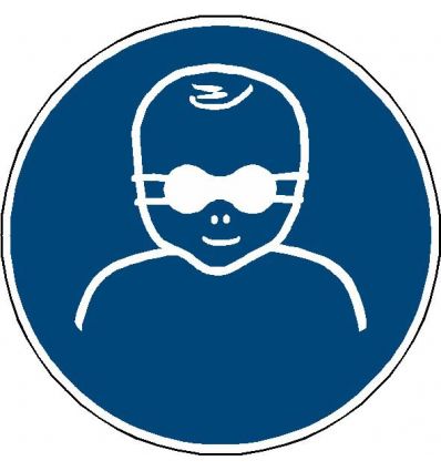 Pictogramme Protection opaque obligatoire des yeux pour les enfants en bas âge