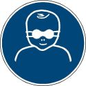 Photo : Panneau Protection opaque obligatoire des yeux pour les enfants en bas âge - M025 Autocollant - ⌀ 100 mm