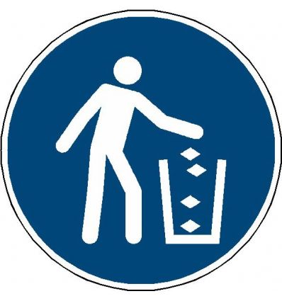 Panneau Jeter vos déchets dans la poubelle Prozon