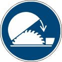 Photo : Panneau Utiliser le capot de protection de la scie circulaire - M031 Autocollant - ⌀ 100 mm