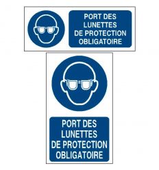 Panneau Port des lunettes de protection obligatoire avec texte