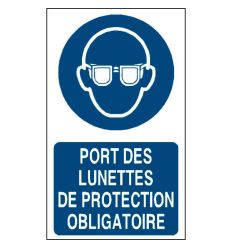 Panneau Port des lunettes de protection obligatoire format vertical