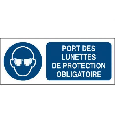 Panneau Port des lunettes de protection obligatoire format horizontal