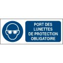 Photo : Panneau Port des lunettes de protection obligatoire Autocollant - 150 x 60 mm