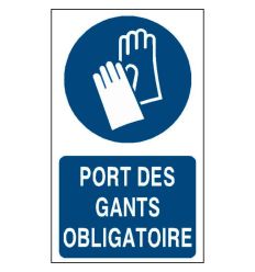 Panneau port des gants de protection obligatoire format vertical