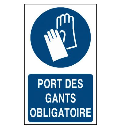 Panneau port des gants de protection obligatoire format vertical