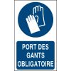 Panneau port des gants de protection obligatoire format vertical