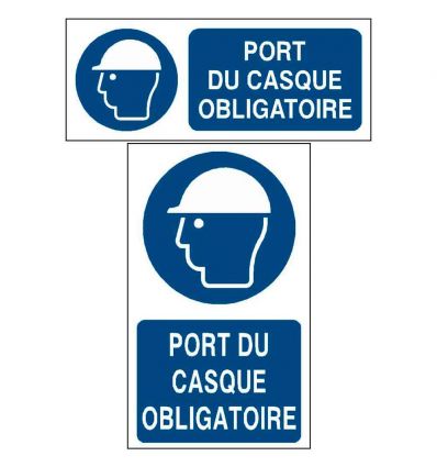 Pictogramme Port du casque obligatoire avec texte - Prozon