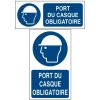 Panneau Port du casque obligatoire avec texte
