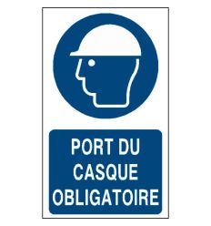 Panneau Port du casque obligatoire format vertical