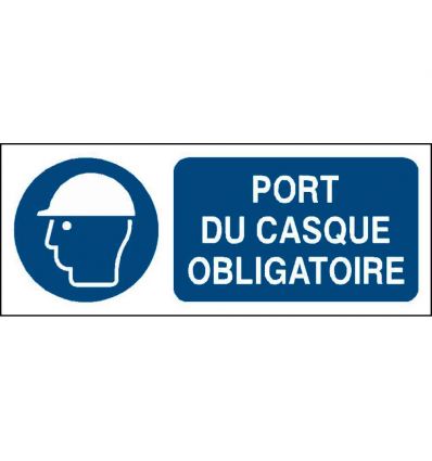 Panneau Port du casque obligatoire format horizontal