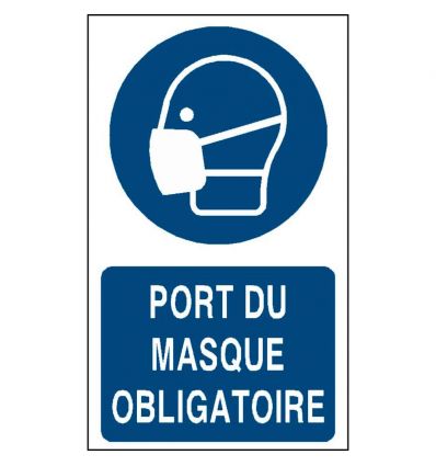 Panneau Port du masque obligatoire format vertical