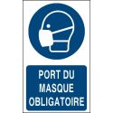 Panneau Port du masque obligatoire avec texte et pictogramme