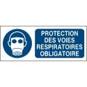 Photo : Panneau Protection obligatoire des voies respiratoires Autocollant - 150 x 60 mm