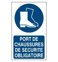 Panneau chaussures de sécurité obligatoire format vertical