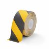 Bande adhésive antidérapante Environnement industriel Hachurée noir et jaune largeur 100 mm