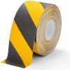 Bande adhésive antidérapante Environnement industriel Hachurée noir et jaune largeur 150 mm