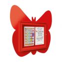 Photo : Vitrine d'Affichage Animaux pour École Rouge signalisation RAL 3020 - Papillon 2 A4 - H 400 x 550 mm