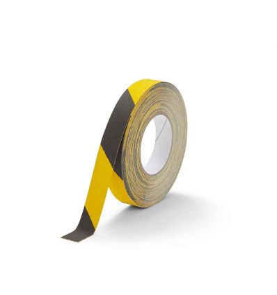 Ruban adhésif antidérapant repositionnable Rouleau largeur 25 mm Jaune et noir
