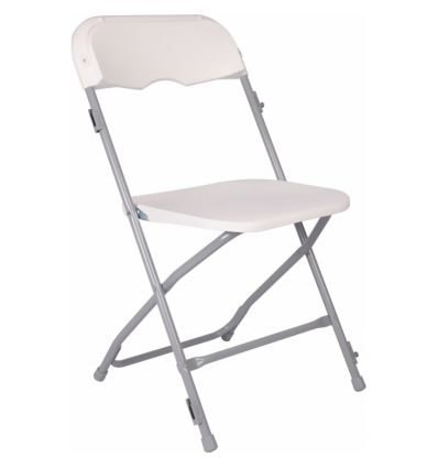 Chaise pliante en acier et polypropylène blanc