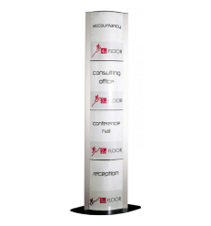 Totem d'affichage avec des visuels insérés