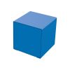 Tabouret cube d'extérieur en acier bleu