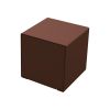 Tabouret cube d'extérieur en acier brun