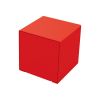 Tabouret cube d'extérieur en acier rouge signalisation