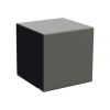 Tabouret cube d'extérieur en acier bicolore noir et gris aluminium