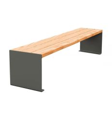 Banquette extérieure en bois 1800 mm lasure chêne gris aluminium