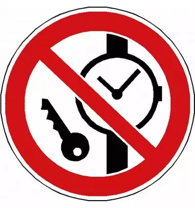 Pictogramme Articles métalliques ou montres interdits - P008