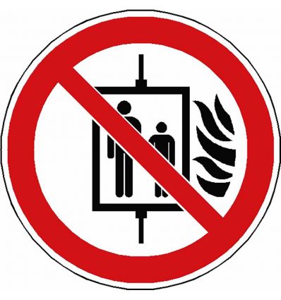 Panneau Interdiction d’utiliser l’ascenseur en cas d’incendie - P020