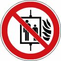 Photo : Pictogramme Ne pas prendre l'ascenseur - P020 Autocollant - ⌀ 100 mm