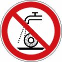 Photo : Panneau Ne pas utiliser pour rectification humide - P033 Autocollant - ⌀ 100 mm