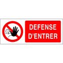 Photo : Panneau Entrée interdite Défense d'entrer - Autocollant - 150 x 60 mm