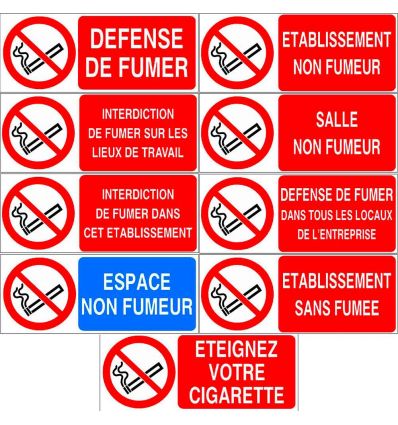 Panneaux interdit de fumer nos différents modèles