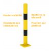 Poteau de protection jaune et noir pour améliorer la sécurité dans les zones à risques, diamètre 90 mm