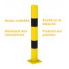 Poteau de protection industrielle jaune et noir, diamètre 114 mm