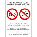 Photo : Affiche Interdiction de fumer et vapoter Autocollant - 150 x 210 mm