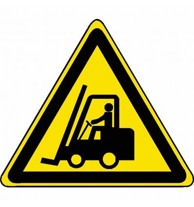 Panneau avec Pictogramme danger chariot élévateur